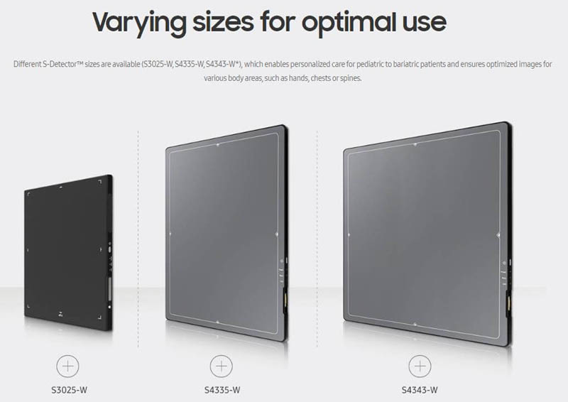 Samsung X-ray Flat Panel Detectors models